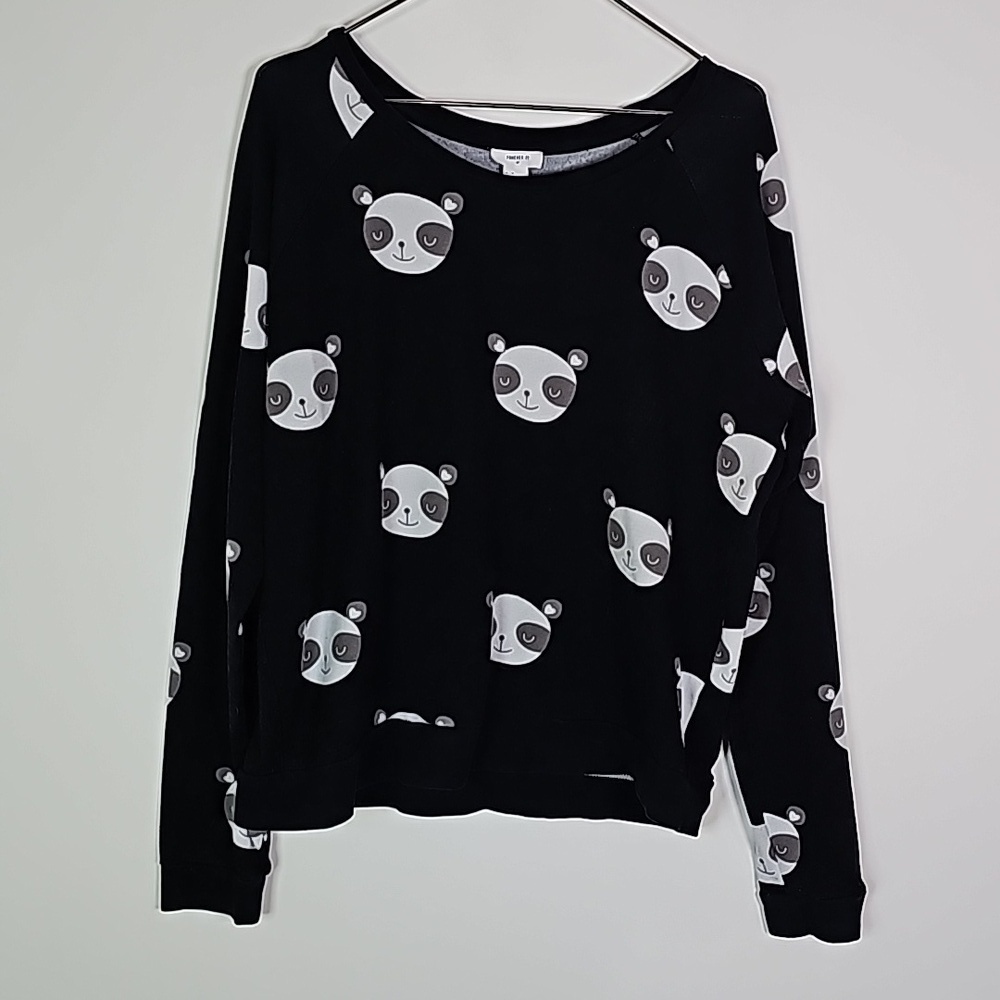 Forever 21 medium black and gray panda sweater